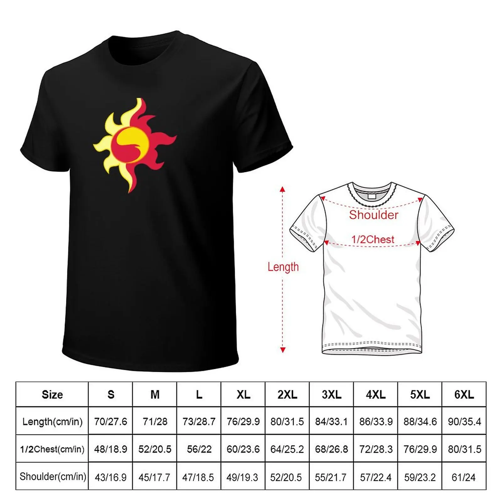 EQG Sunset Shimmer Sun Fire Flames MLP Cutie Mark Sign T-Shirt funny costumes anime shirt Men's t-shirt