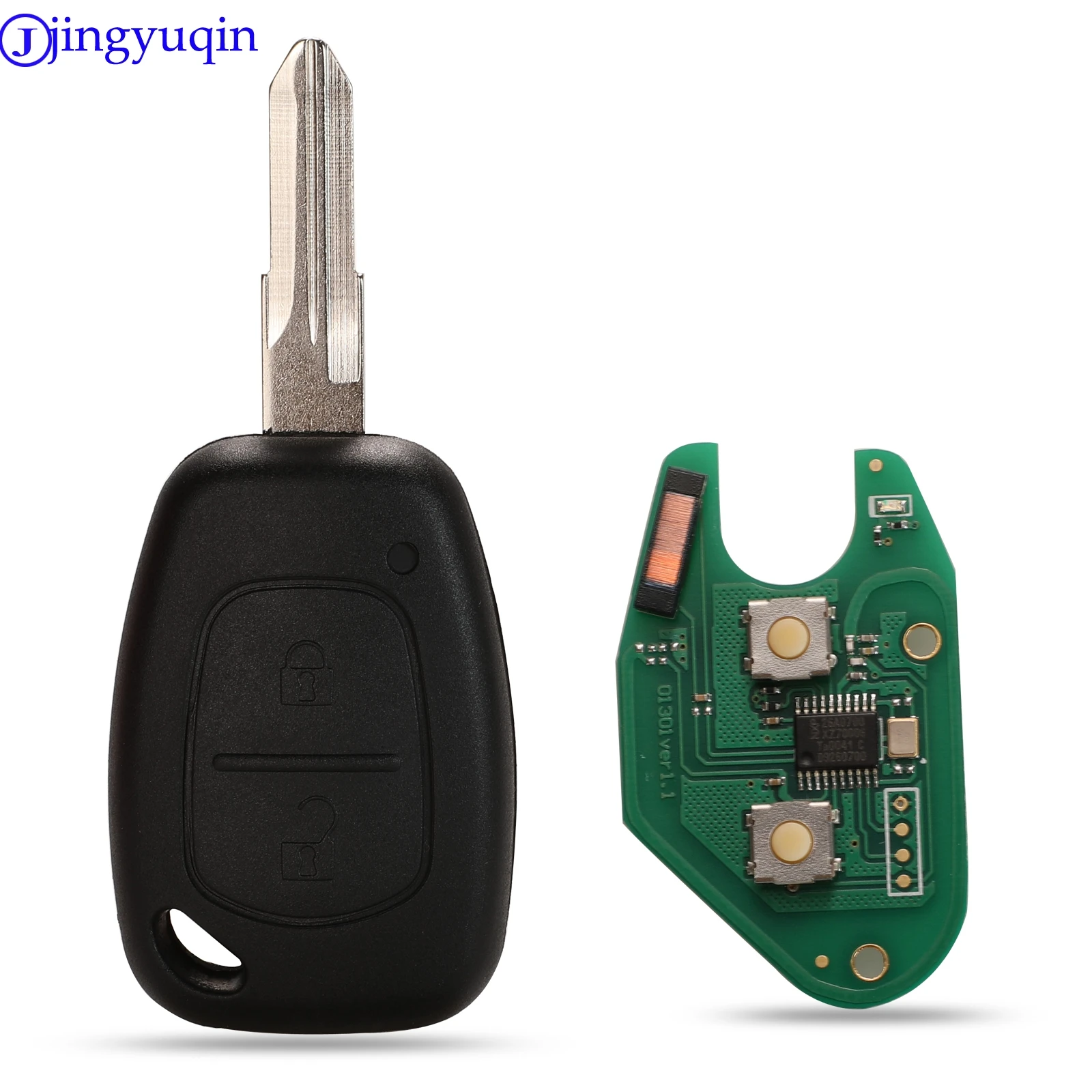 jingyuqin 2 Buttons Remote Key Shell ASK 7946PCF 433MHZ ID46 Chip Transmister For Renault Traffic Master Vivaro Movano Kangoo