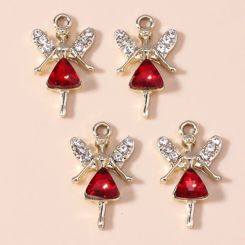 10pcs Exquisite Crystal Fairy Charms for DIY Jewelry Making Accessories Angel Charms Pendants for Necklace Earrings Making