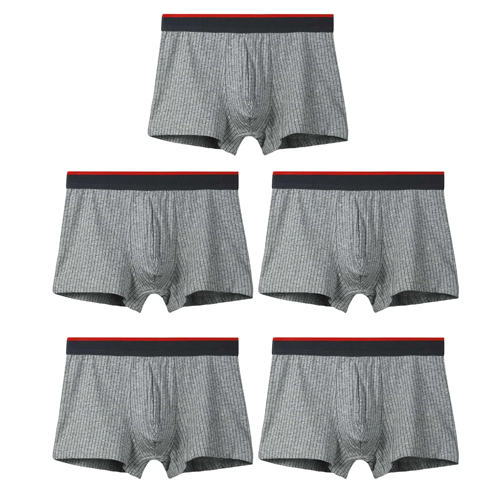 

5pcs Men's pure cotton boxer shorts. Suitable for teenagers. In large sizes. Men's boxer-style underpants.