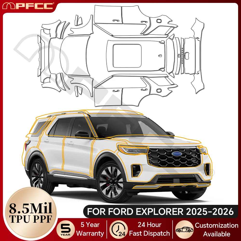 

Precut PPF For Ford Explorer 2025 2026 Car TPU Paint Protection Film Anti-scratch Clear Bra Resistant Repairable Car Accessories