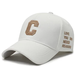 Boné de beisebol masculino e feminino, chapéu snapback, branco, letra dourada, 3D, marca de luxo, verão, FS 2023