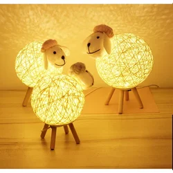 Yiins Little Sheep Desk Lamp Girl S Bedroom Atmosphere Light Cute Little Sheep Intelligent Timer Sleep Night Light