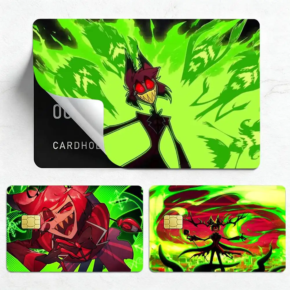 A-Alastor H-Hazbin Hotel  Credit Card HD Stickers Game Card Decal Small Chip Waterproof Sticker Gift