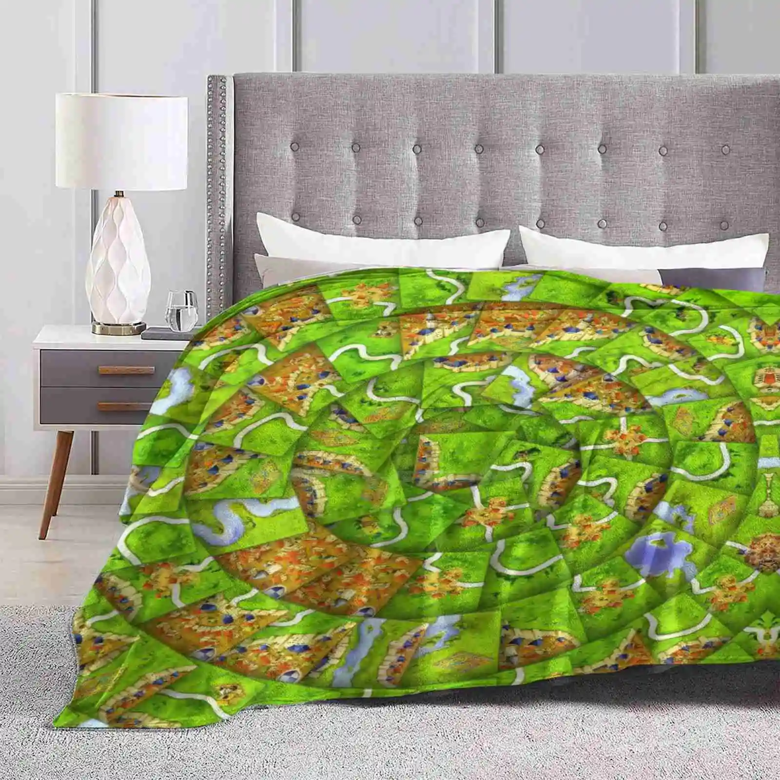 Carcassonne Swirl New Arrival Fashion Leisure Warm Flannel Blanket Carcassonne Boardgame Tiles Meeple Dice