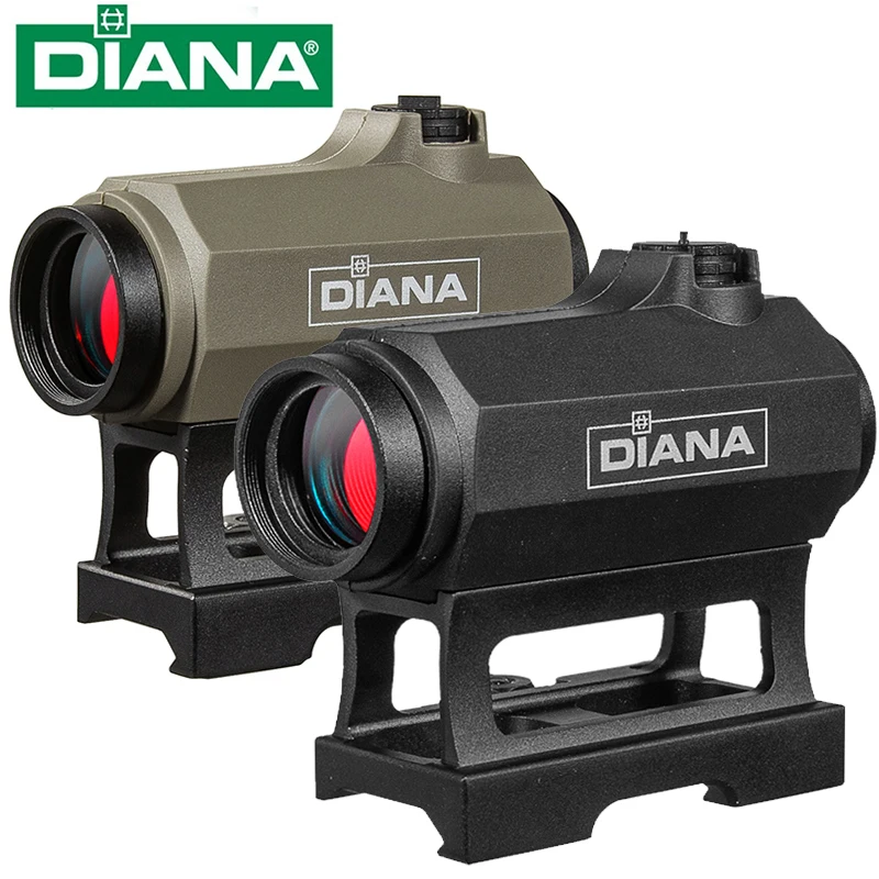 

DIANA 1x22 3MOA Red Dot Rubber Armed 11 Level Red w/picatinny Riser Mount Lower 1/3 Co-witness Picatinny AR15 Red Dot Sight