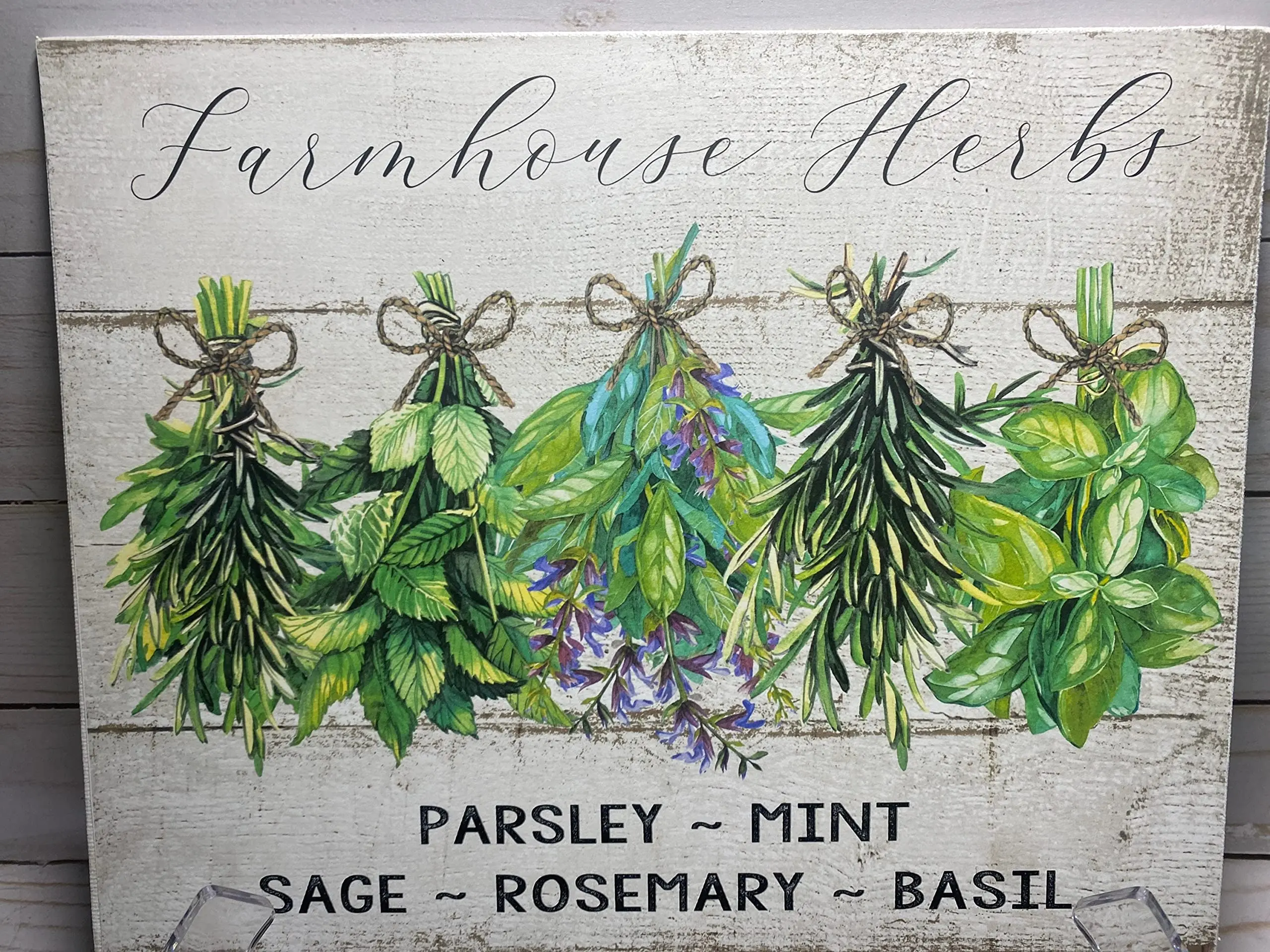 Tin Sign, Vintage Herbs Set - Farmhouse Rosemary, Basil, Mint Sage Prints, Decorative Signage, Kitchen Garden Restaurant Cafe H