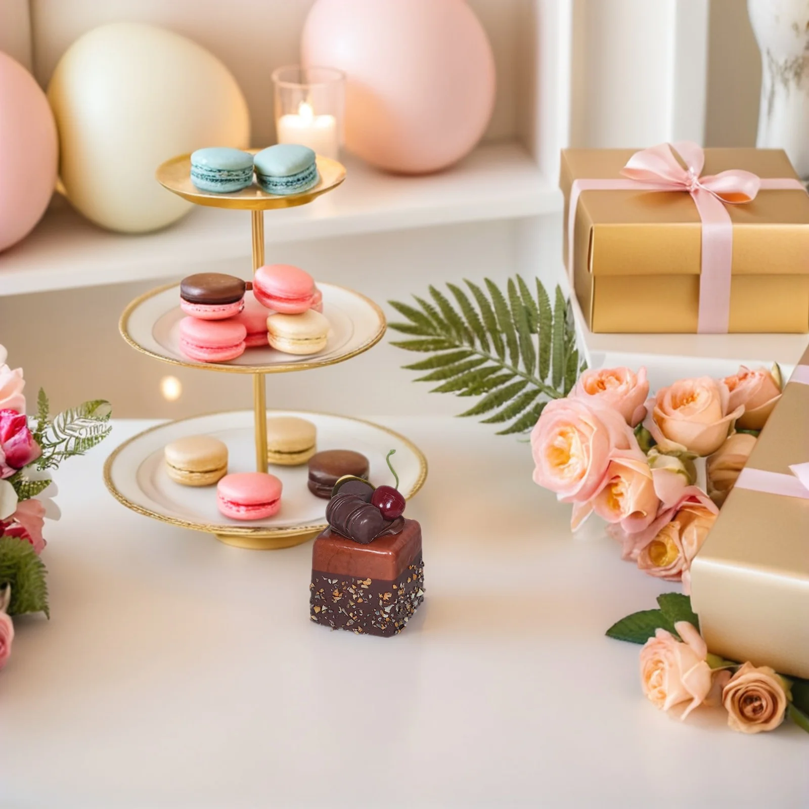 

8Pcs Detailed Design Faux Cake for Display Versatile Usage in Home Staging and Creative Setups Artificial Desserts for Display