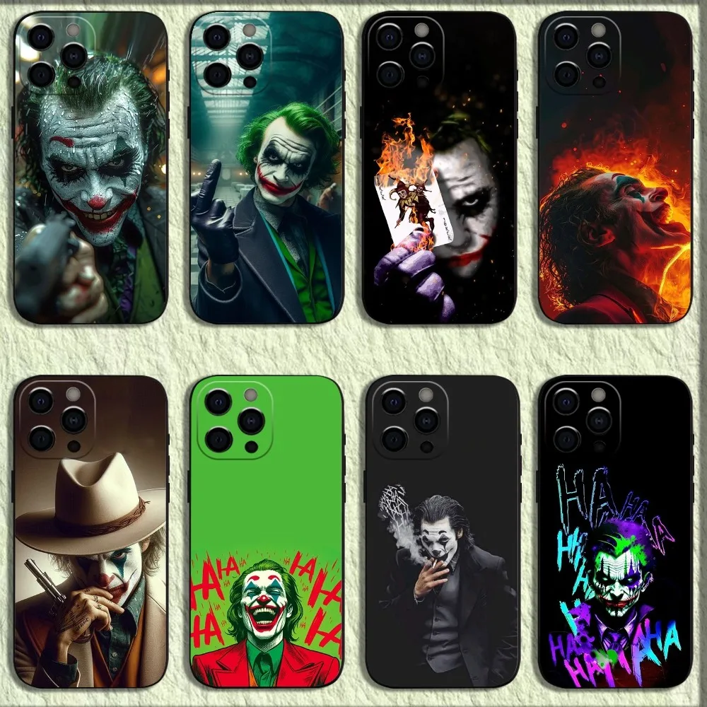 Cool J-Jokers-C-Clown Phone Case For iPhone 16,15,14,13,12,11,Pro,X,XS,Max,XR,Plus,Mini Soft Black Cover