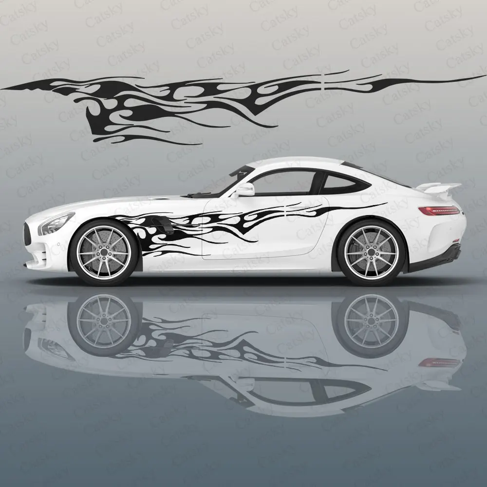

Custom Irregular Colored Line Print Car Accessories Anime Body Stickers Auto Side Film Decal Body Sticker SUV Decoration Pattern