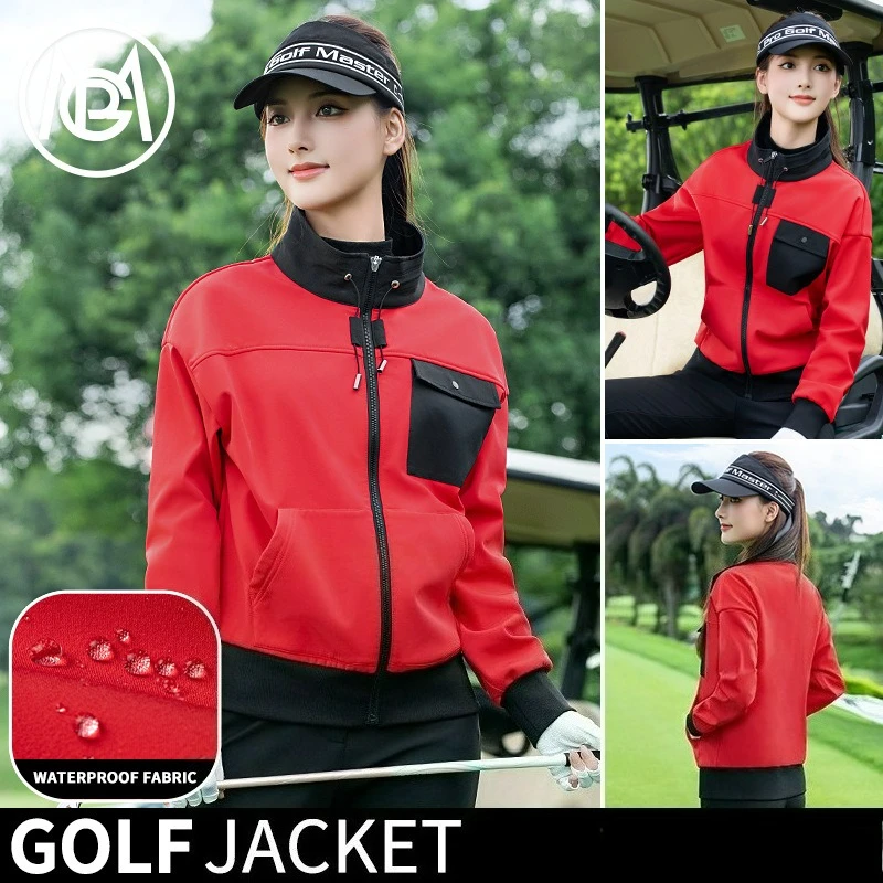 

PGM Women's golf apparel 2025 Autumn and Winter Fleece-Lined New women's long-sleeve jacket YF810