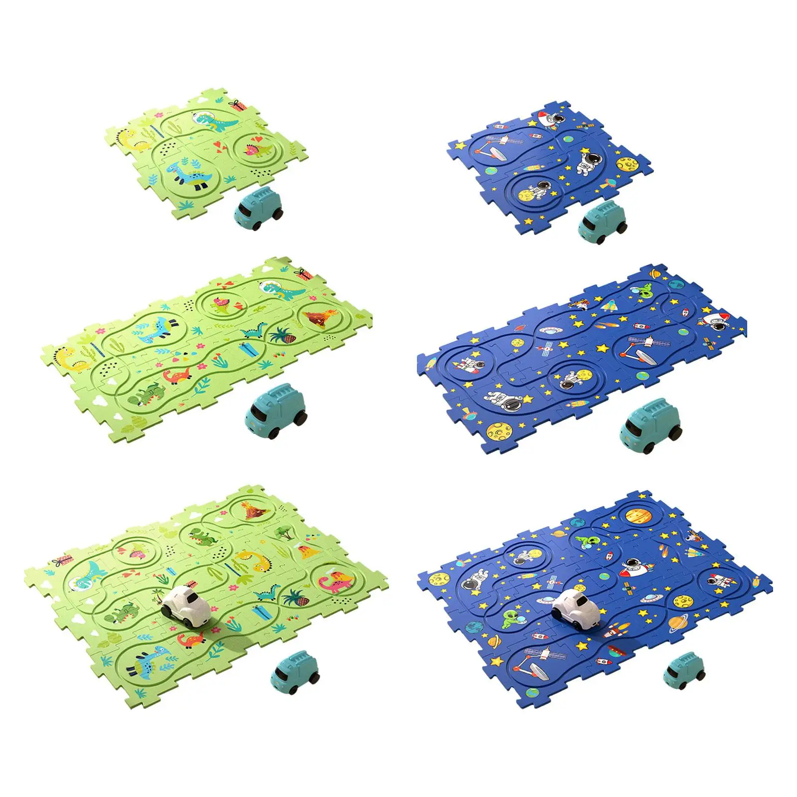 Puzzel Autobaanspeelset Spoorpuzzel, Treinwagon Bouwspeelgoed Montessori Speelgoed voor meisjes Kleuterschool