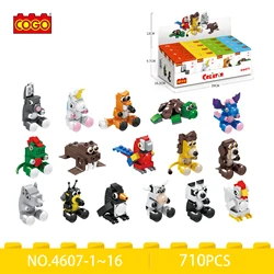 COGO Animal Party Building Blocks Playset - Parrot, Panda, Penguin Mini Series - Puzzle Brick Toys for Children's Gifts（16in1）