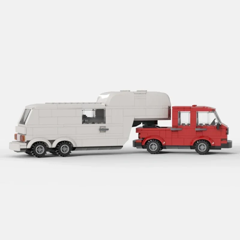 Décennie s de construction de modèle de véhicule de ville, briques modulaires MOC, camion T3 avec technologie de remorque, assemblage de bricolage, cadeaux de Noël, ensembles de jouets