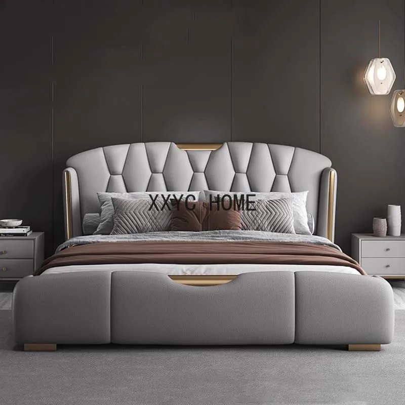 

Wood Aesthetic Couple Bed King Size Luxury Multifunctional Bedroom Bed Storage Space Cama De Casal Luxuosa Home Furniture