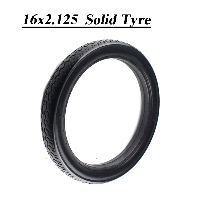 

16 inch solid tire for bicycle & mountain bike 16x2.125 Folding electric bicycle E-bike Non inflation solid tyre