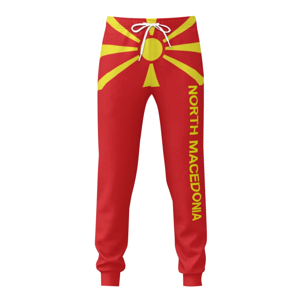 

Mens Sweatpants North Macedonia Flag Pants with Pockets Joggers Soccer Football Multifunction Sports Sweat With Drawstring