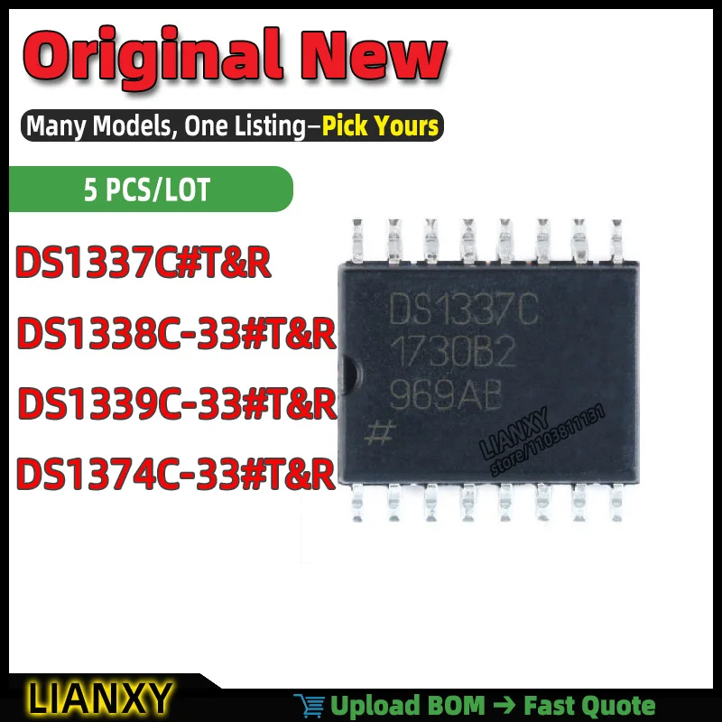 DS1338C-33#T&R DS1337C#T&R DS1374C-33#T&R DS1339C-33#T&R SOIC-16 REAL-TIME CLOCK New Original