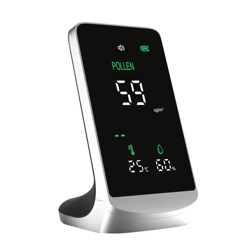 B92B-Pollen Measurement Meter Rechargeable Real-Time Monitoring Detector Temperature Humidity Detection Supports Data Storage