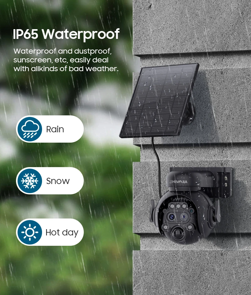 SHIWOJIA 4K 8MP 12X Zoom 4G Solar Security Cameras Wireless Outdoor 360° View Animal Monitoring Camouflage Color Battery PTZ Cam