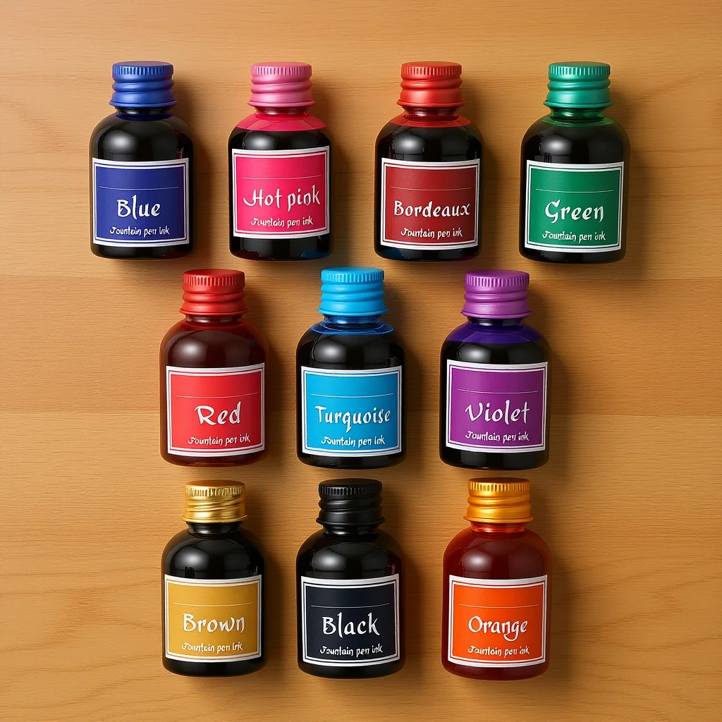 

10 Bottles Liquid Ink for Writing Drawing Journal Sketch Use with Dip Fountain Pens Ink Set Writing Accessory