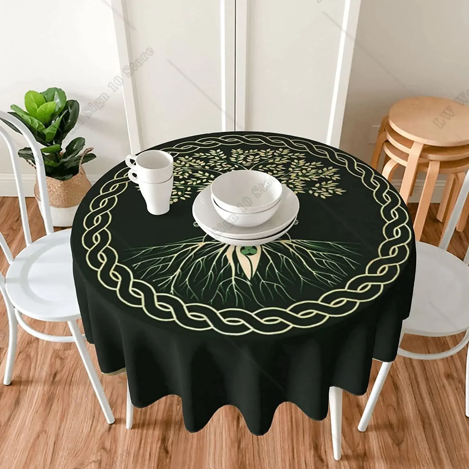 

Norse Viking Goddess Wiccan Wicca Pagan Round Tablecloth 60 Inch Washable Polyester Table Cloth Water Resistant Spill Proof