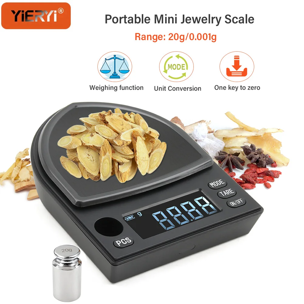 

Portable Digital Jewelry Scale 20g/200g/500g/600g Precision Compact for Tea Jewelryand Herbs High Accuracy Multi-Unit Conversion