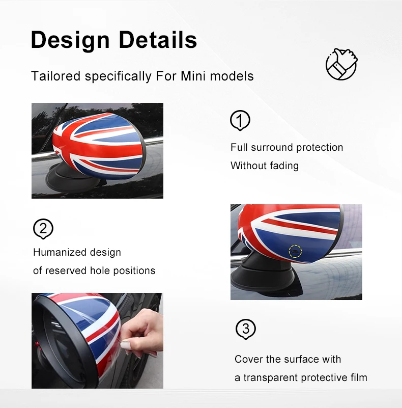 Auto-Rückspiegelgehäuse für Mini Cooper F54 F55 F56 F60 F57 Countryman ABS Auto-Spiegel Außendekor Zubehör – Detail 14