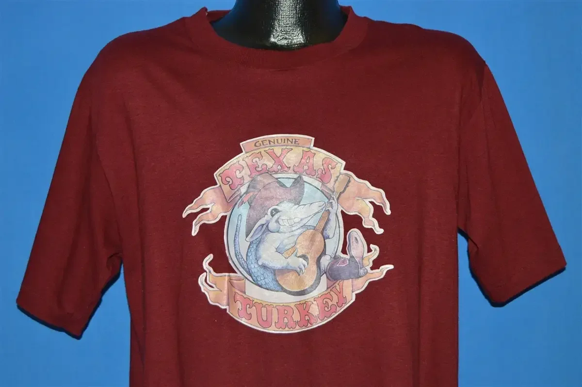 80er Jahre Texas Turkey Armadillo T-Shirt Groß
