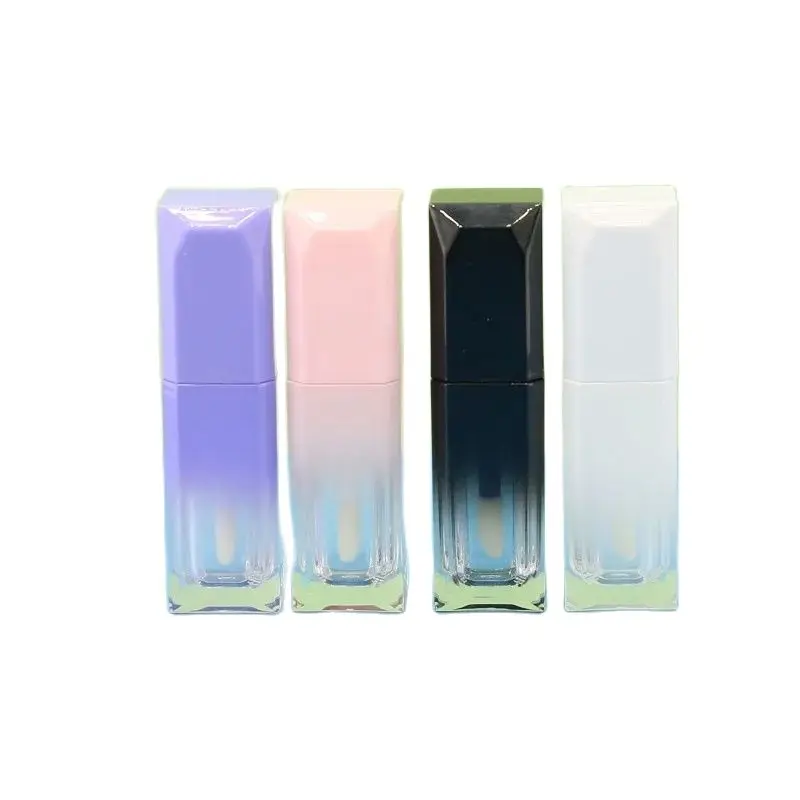 Lip Gloss Containers Empty 5ml Gradual Change Black Pink Purple White Cosmetic Packaging Plastic Sample Lipgloss Bottles