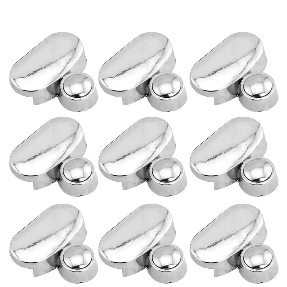 10Pcs Zinc Alloy Bathroom Mirror Holder Clip with Rubber Anti-Skid Plate Easy Screw Or Expansion Install for Home Hotel Salon
