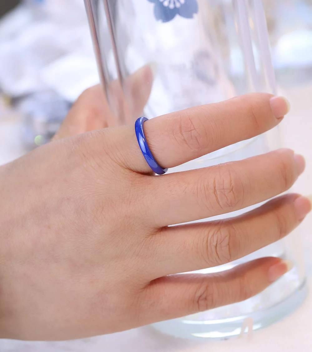 New Fashion High Quality Smooth Ceramic Ring Light White Black Blue Pink For Women Modern Wedding Ring Jewelry Wholesale