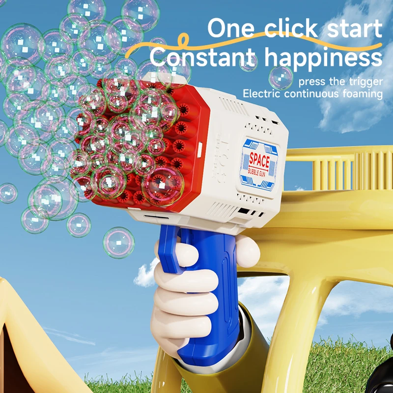 Pistola a bolle portatile a 45 fori giocattolo per bambini gioco all'aperto giocattolo a bolle attività di matrimonio all'aperto prop senza batteria bolla d'acqua