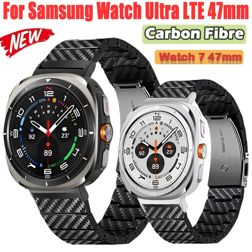 Carbon Fibre Strap For Samsung Watch Ultra LTE 47mm Band Men Business Bracelet For Samsung Watch Ultra 47mm Watchband Accessory