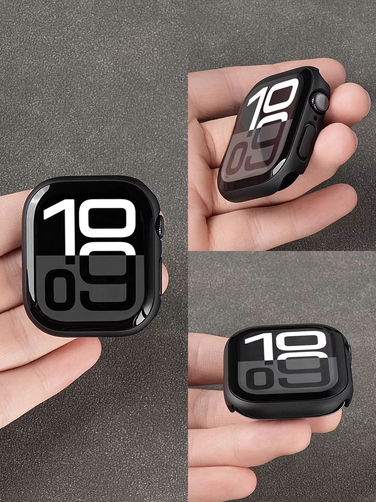 Tempered Glass Film+Cover for Apple Watch Case 46mm 42mm 38 40mm 41mm 44mm 45mm Screen Protector for iWatch 4 5 6 7 8 9 10 11 SE