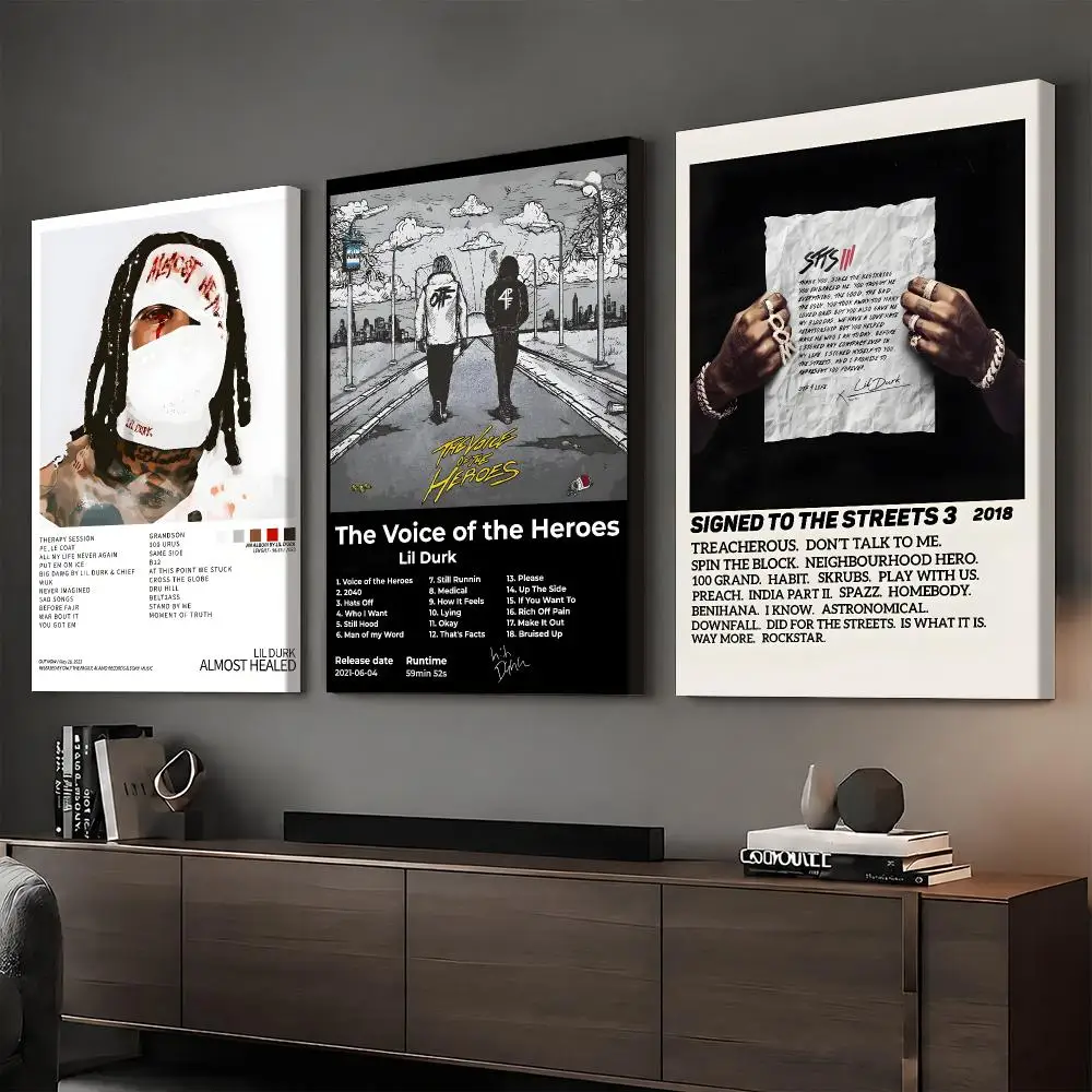 L-Lil D-Durk Music Album Framed Wall Painting Ready To Hang Canvas Wall Art Poster For Bedroom Living Room Home Decor Gift