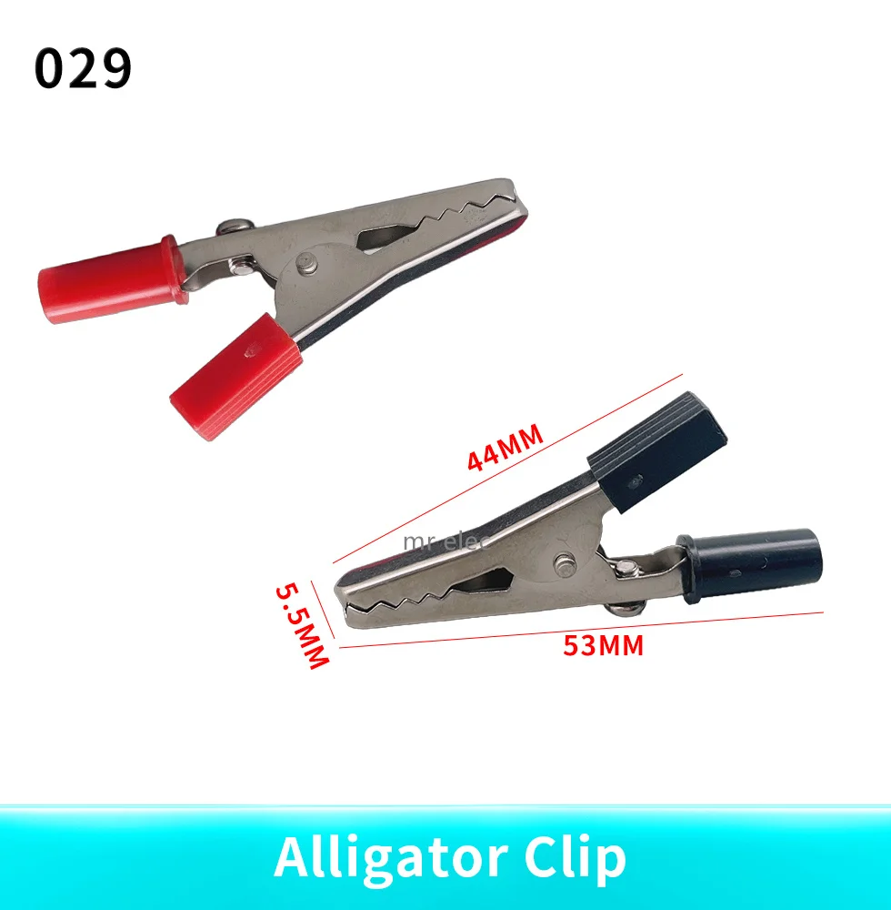 Insulated Crocodile clip Plastic Handle Cable Lead Test Charging Clamp Metal Crocodile Clamp Length 50mm