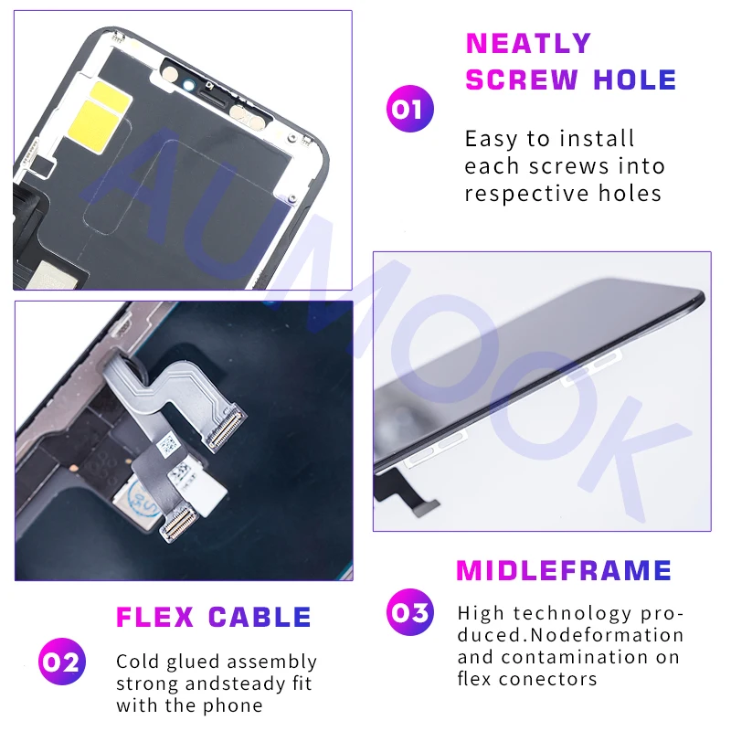 OEM OLED Lcd For iPhone X XR Xs Max 11 Pro Max 12 Pro LCD Display Touch Screen Digitizer Assembly No Dead Pixel Replacement