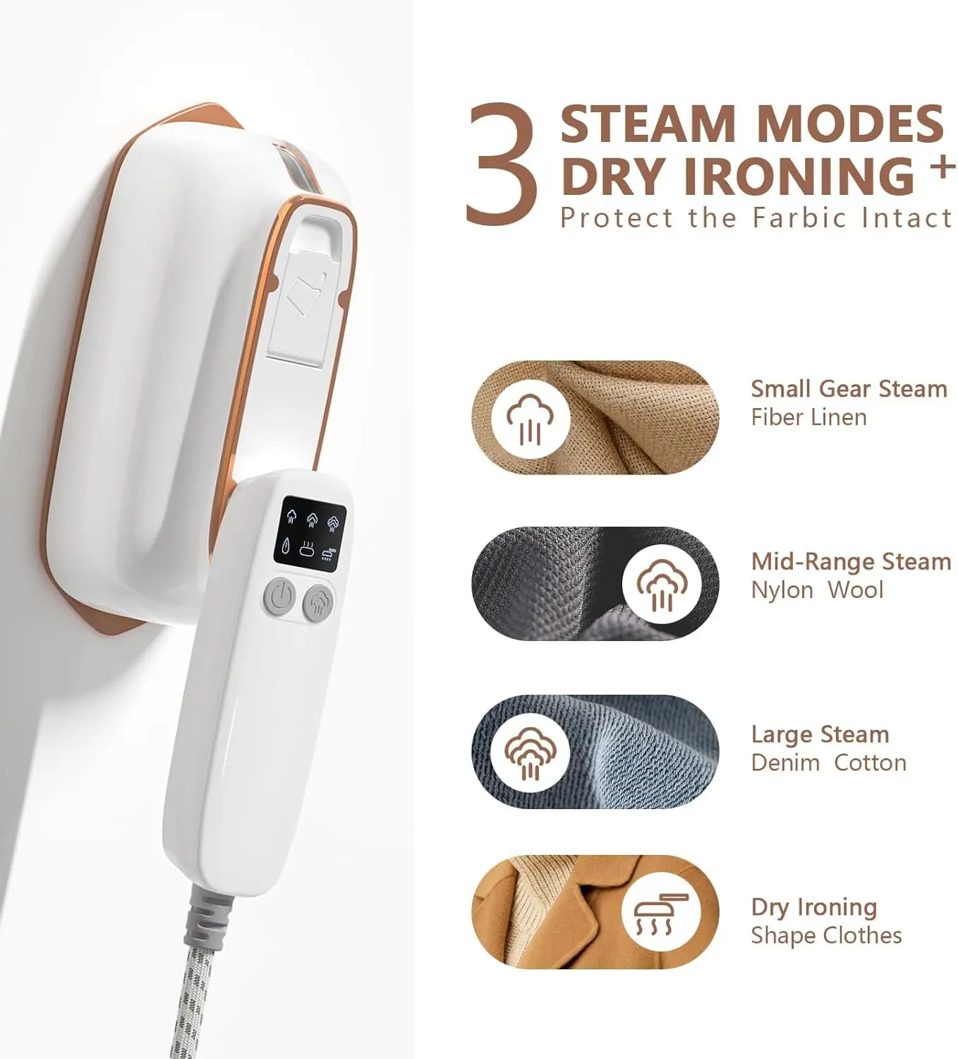مكواة بخار للسفر، 1300 وات 15 ثانية، مكواة بخار محمولة للملابس، 180 ° مكواة بخار قابلة للدوران ورطبة وجافة للسفر (قابس الاتحاد الأوروبي) #4