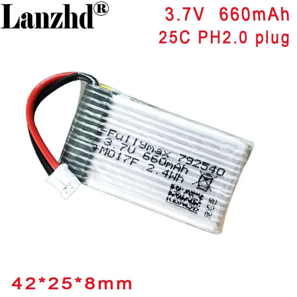 แบตเตอรี่ลิเธียม 3.7V 25C 792540   สําหรับ Ledi F121 F110S สี่แกน mini traverser 660mAh ของเล่นเครื่องมือ