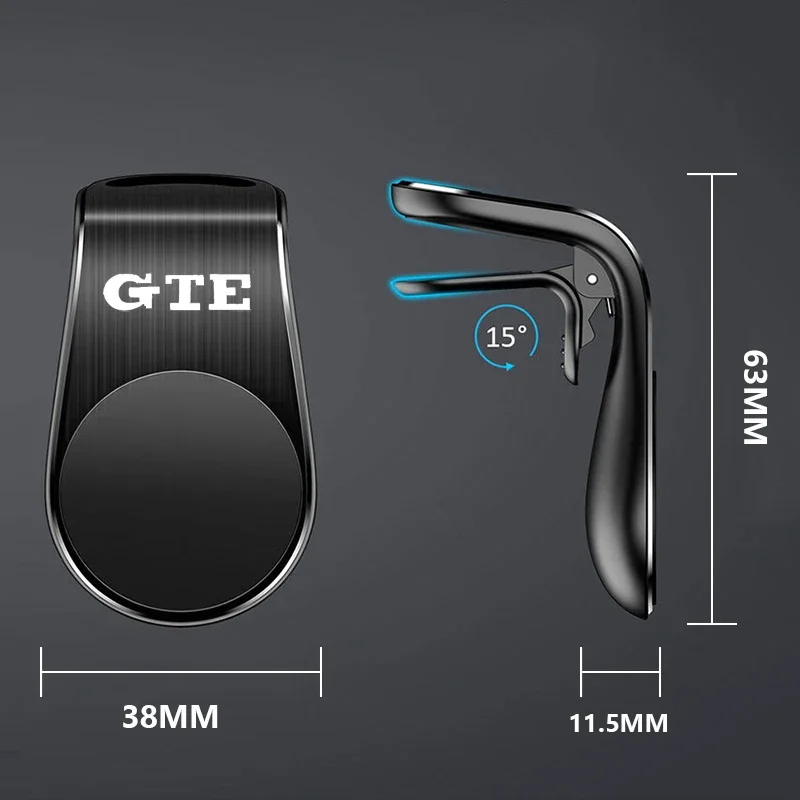 حامل هاتف السيارة المغناطيسي تنفيس الهواء قاعدة تركيب مزودة بمشبك دوران دعم الهاتف المحمول لفولكس واجن GTE Golf 5 6 7 8 باسات تيجوان بولو MK8