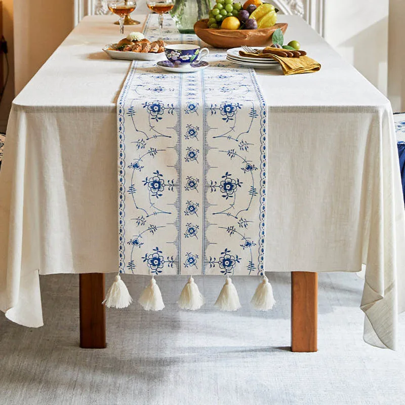 Minimalist Light Luxury Style Table Runner Waterproof Cabinet Table Decoration And Accessories Hotel Restaurant Handmade Tassel