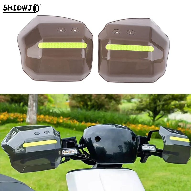 1 Set Wind Rain And Sun Protection Easy To Install Hand Guard For Scooter Motorcycle ATV With Night Reflective Strip