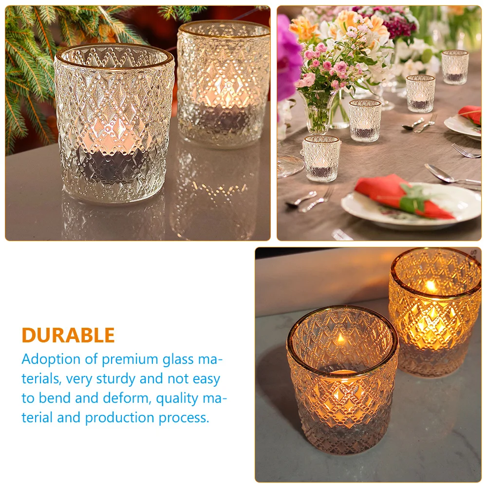 Juego de soportes de cristal de 12 Uds., soportes para candelitas transparentes elegantes para centro de mesa, cena romántica, decoración decorativa para boda