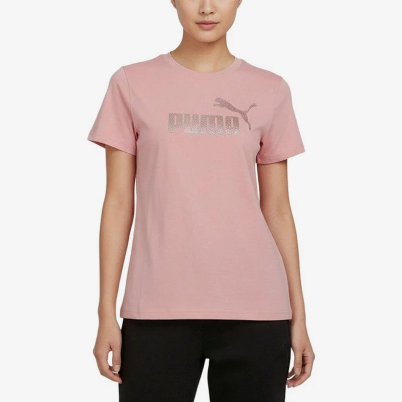 Puma genuine round neck pullover short sleeved T-shirt, new women's pink short sleeved T-shirt 694455-26