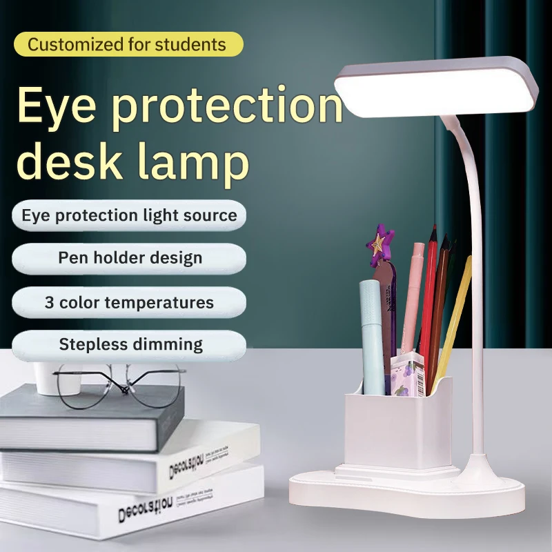 Touch Dimming Lamp Foldable LED eye protection lamp Pen Holder Reading lamp