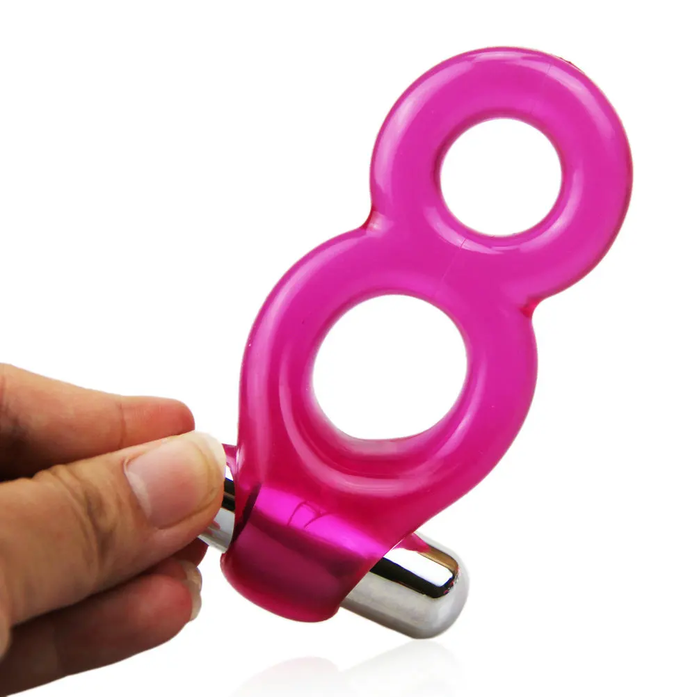 Performance Enhancer Double Stamina Vibrator Ring Twin Cock Ring Delay Ejaculation Stretchy Bold Extend Lock Fine Sex Toys Men