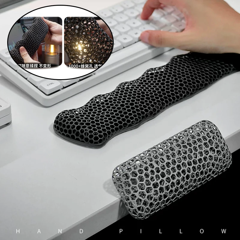 3D Printed Low Profile Keyboard Wrist Rest Low Height Ventilate Mouse Pad Holder Ergonomic Keyboard Holder for Business Office