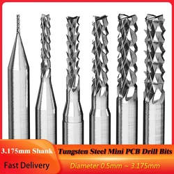 1/10Pcs Tungsten Steel Mini PCB Drill Bits 0.5mm-3.175mm Corn Milling Cutter Router Bits For Engraving Machine Milling Tools CNC