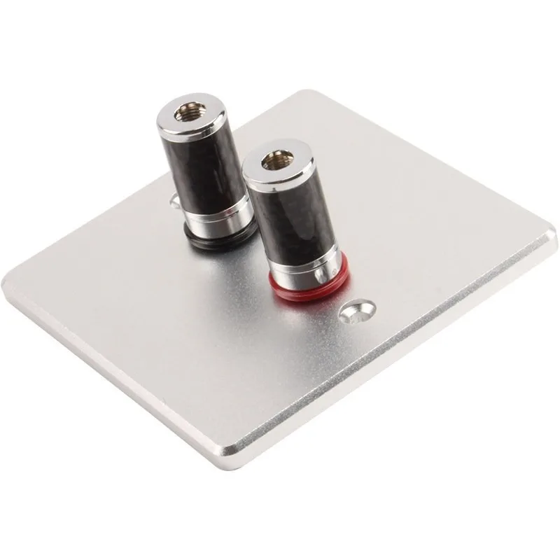 For Z7 Audio Terminal, Carbon Fiber Speaker Junction Box Type 86 Panel Rhodium Plated Into The Wall Speaker Cable Wall Plug